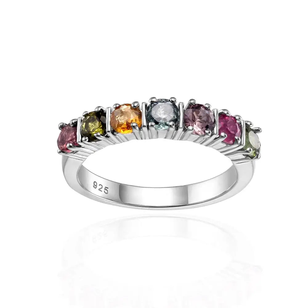 GEM'S BALLET Wedding Rings Gemstone 585 14K 10K 18K Gold Rings for Women Stackable Ring Eternity Band Silver 925 Silver Jewelry