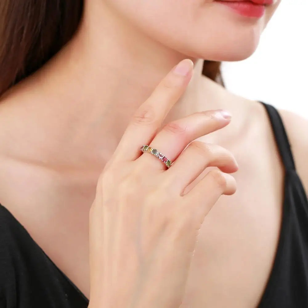 GEM'S BALLET  Wedding Rings Gemstone 585 14K 10K 18K Gold Rings for Women Stackable Ring Eternity Band Silver 925 Silver Jewelry